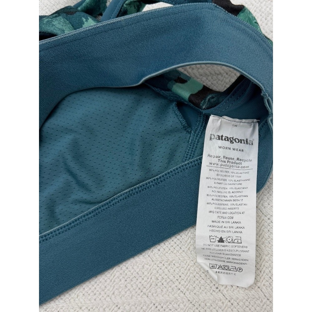 Patagonia Womens Teal Abstract Print Sports Bra and Cropped Leggings Set Small - Picture 9 of 14